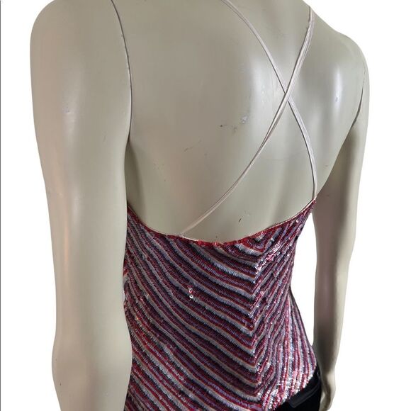 DKNY Sequined Red, White, and Blue Tank Top Good Condition - Picture 9 of 13